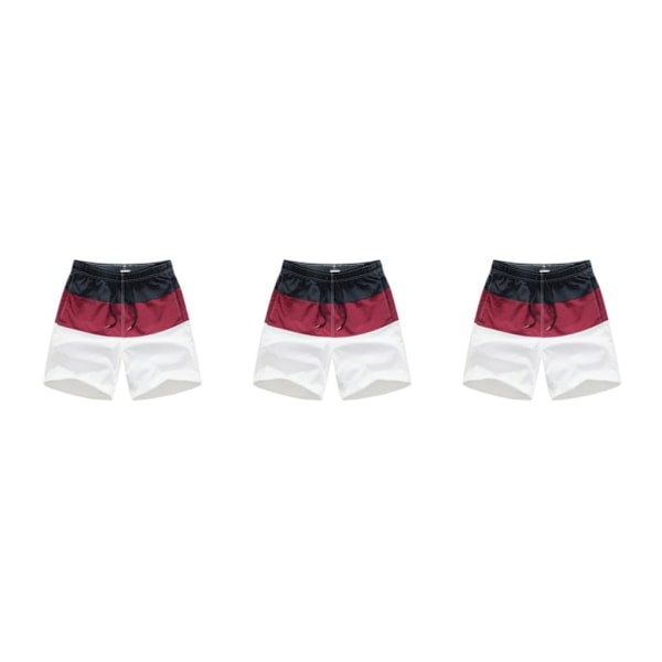 1/2/3/5 Andningsbara och snygga shorts för män - för sommaren Wine Red and Black XL,1 Wine Red and Black XL,1 3PCS