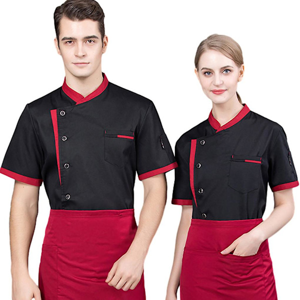 Kockjacka Kockrock Kockuniformer Billiga Toppar Hotell Matlagningskläder XXXL XXXL Black