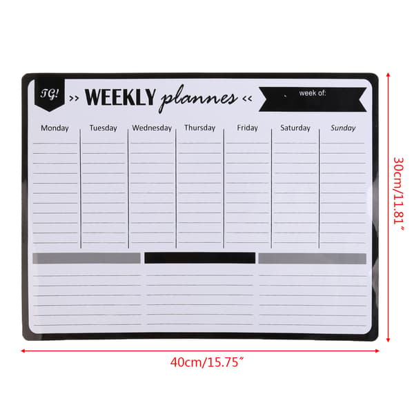 Ugeplanlægger Blød magnetisk whiteboard Køleskabsmagneter Tegning Opslagstavle Påmindelse Memo Pad Kalender