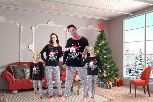 Jul Familie Matchende Pyjamas Rød Holiday Pjs Sett Bomull Nattøy