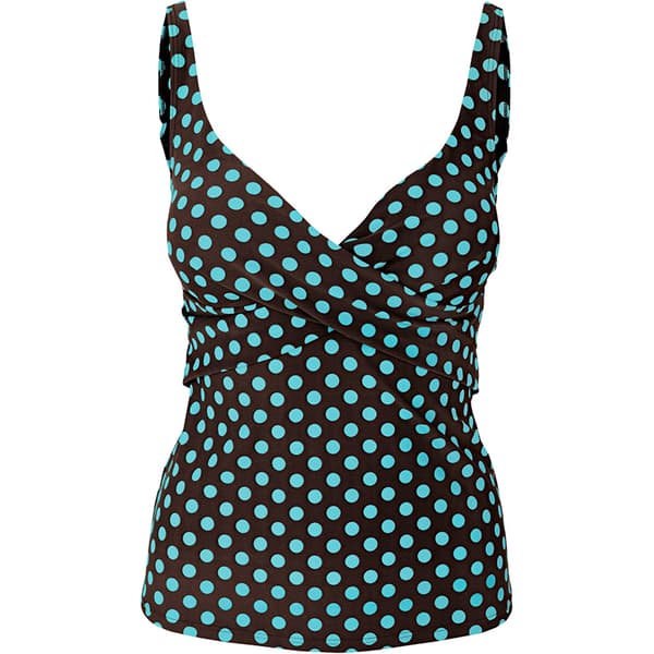 2st Dame V-hals Badetøy Polka Dot Boxer Badedrakt Grønn Green S