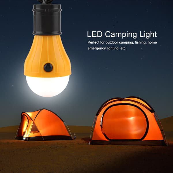 Mini Bærbar 3 LED Telthængende Lygte Udendørsfiskeri Campinglampe (Gul) 0.1