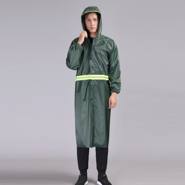 Lang regnfrakk med hette, sikkerhet, vanntett, nødregnjakke, poncho for menn, kvinner, voksne (størrelse XXXXL)