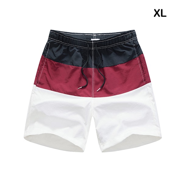 1/2/3/5 Andningsbara och snygga shorts för män - för sommaren Wine Red and Black XL, Wine Red and Black XL,1 1 Pc