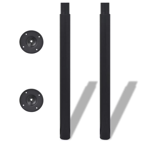 Justerbare bordben 2 stk. 710 mm-1100 mm sort Black Svart