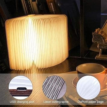 360° sammenleggbar magnetisk boklampe USB oppladbar dekorasjon 16,5 cm