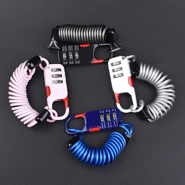 Bicycle Anti Theft Motorcycle Three Digit Password Combination Safety Cable Wire Rope Helmet Lock 60 * 22mm Safety Rope Lock