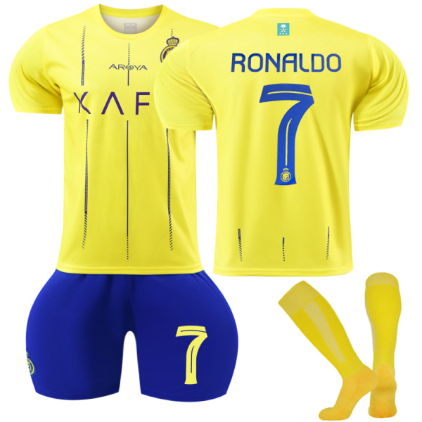 23-24 Al-Nassr FC Hemma Borta Barn Fotbollströjor Nr.7 Ronaldo Tröja Aldults Home 16