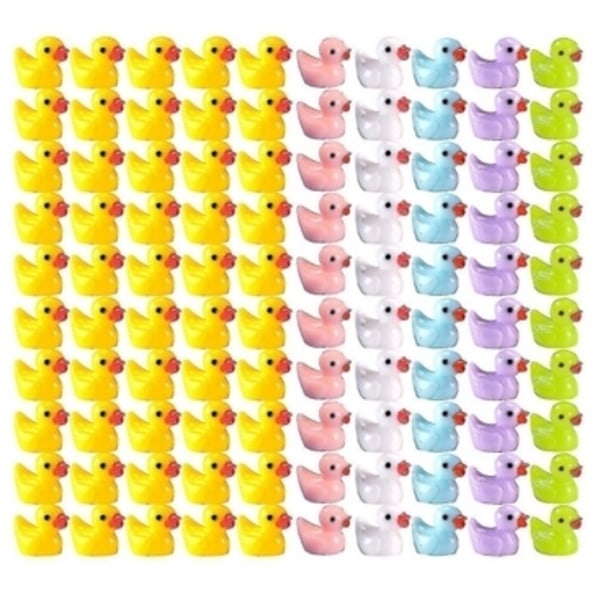 100 st Tiny Ducks Set Dekoration Realistisk Form Hållbar Harts Förtjusande ankor för jul födelsedagsfest Barnens dag 100pcs 150