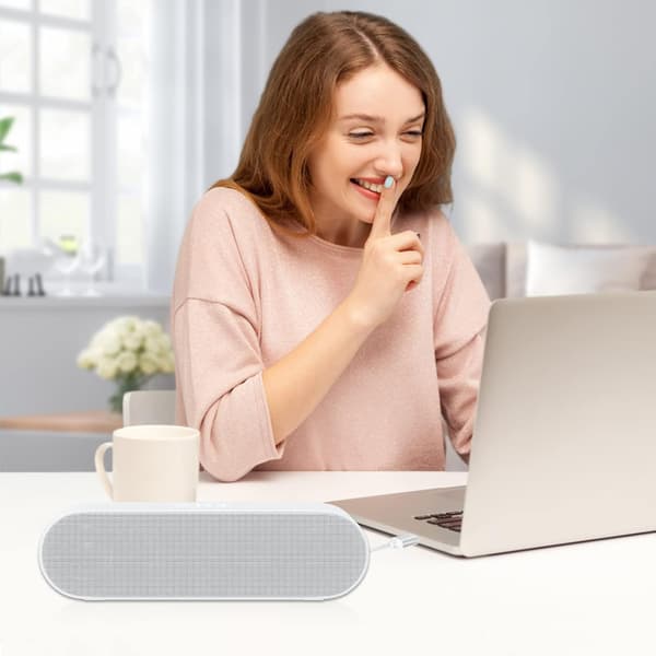 Computerhøjttalere, USB Bærbar Computerhøjttaler, Mini Lydbjælke med 3D Surround Stereo til Laptop, PC, Bærbar computer, Skrivebord - Plug and Play (Hvid) White