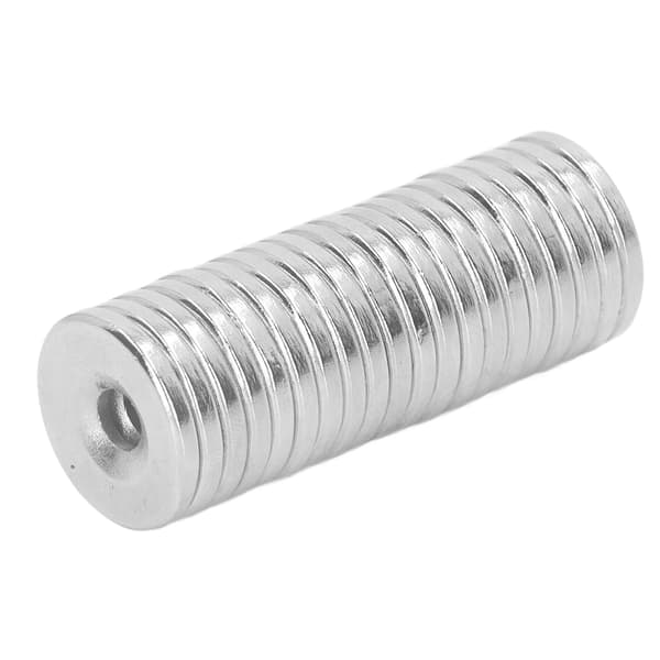 20 stk Hullmagneter 20x3mm Neodym Skive Ringmagnet M5 Sjeldne Jordarter Rund Magnet for Festing