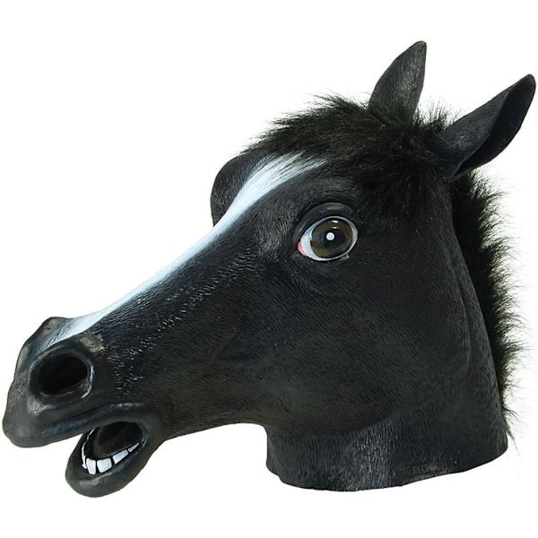 Hevonen naamio Halloween puku Party Animal Head Latex Mask Hevonen Schwarz