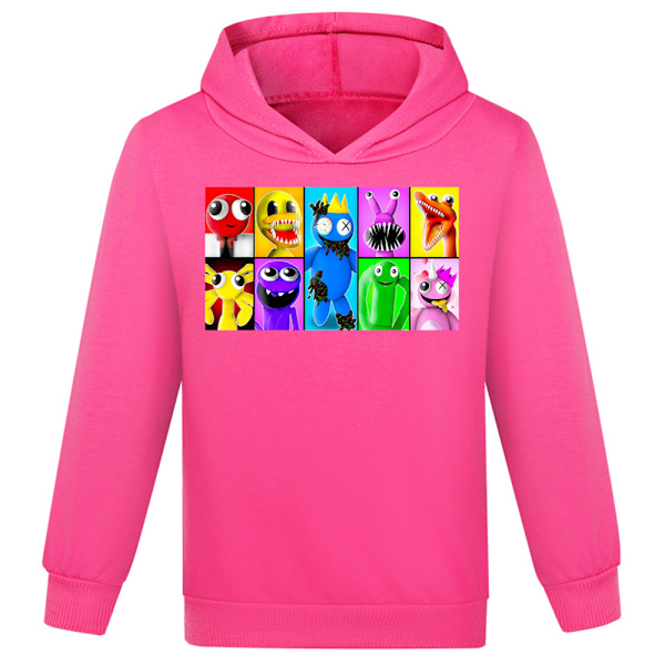 Barn ROBLOX Rainbow friends Casual Hoodie Pullover Sweatshirt Rose red 130cm