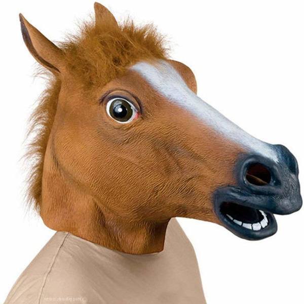 Hevonen naamio Halloween puku Party Animal Head Latex Mask Hevonen Braun