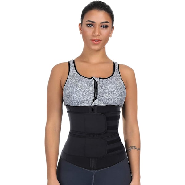 1 st Kvinnor Waist trainer Korsett Slimming Body Shaper Black Large