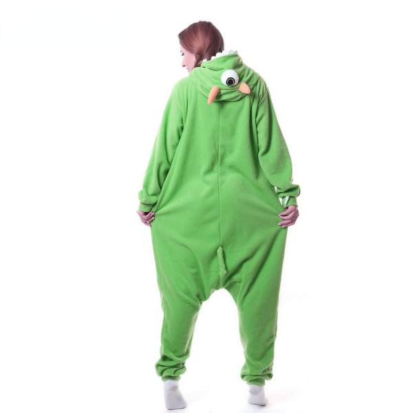 Pyjama fleece oneesie aikuisten eläinten pyjama sarjakuva vihreä yksisilmäinen hirviövaatteet talvi pyjama funny White  Angle XL Fit 179cm-189cm