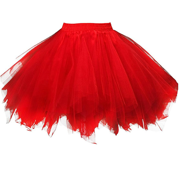 Dame Tutu Party Danse Tulle Skjørt Kort L RED