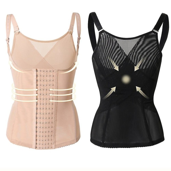 Vyötärötreenaaja Body Korsetti Naiset Tummy Control Shapewear Waist Shaper liivi Hoikentava Alusvaatteet Bodyt Body Shaper vyö, musta L