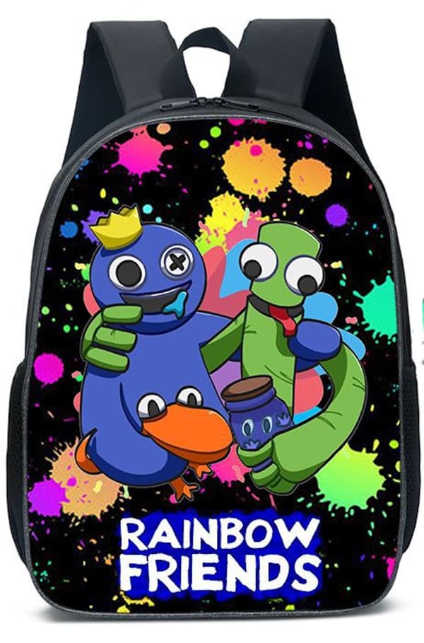 Rainbow Friends Ryggsäck Skolväskor Reseryggsäckar - A brun brown