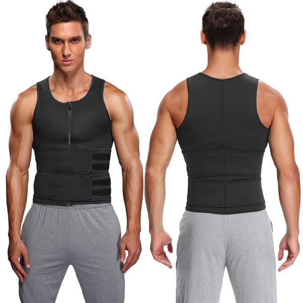 Men Shapewear Waist trainer Saunapuku Harjoitusliivi Black 3XL