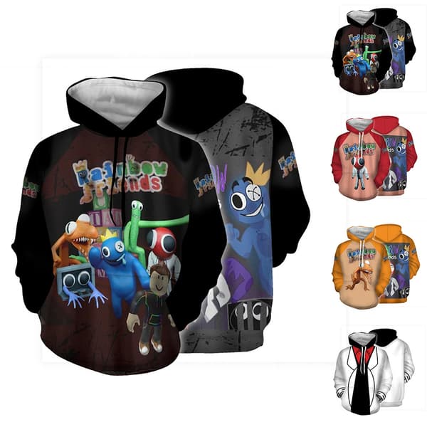 arn Roblox Rainbow Friends Hættetrøjer Jumper Toppe Kappe Vintergave B B 150cm