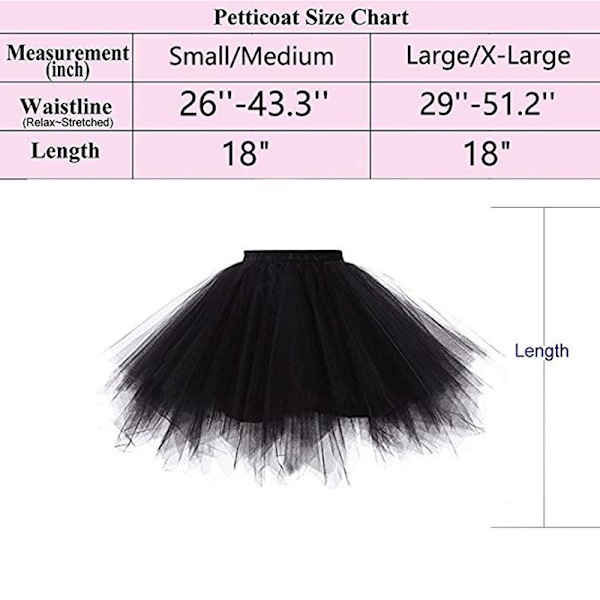 Dam Tutu Party Dans Tyllkjol Kort M BLACK