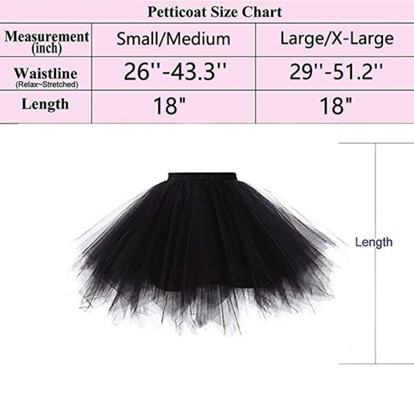 Kvinders Tutu Party Dance Tulle Nederdel Kort M BLACK