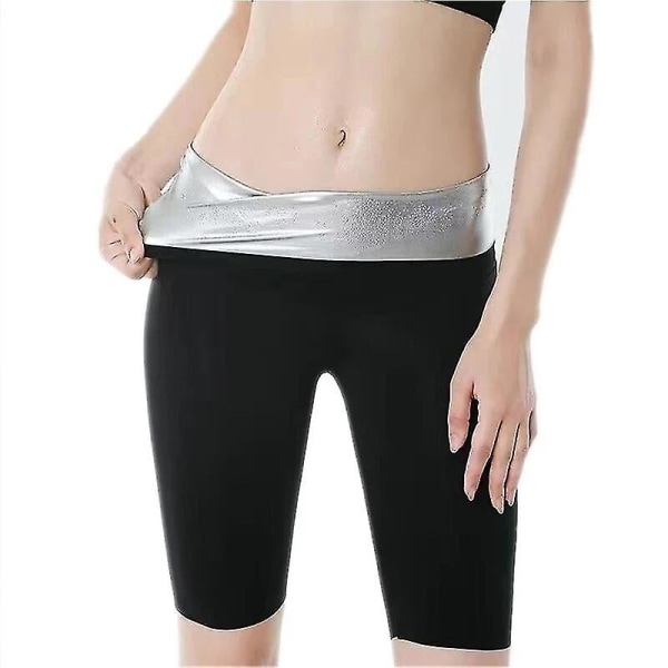 Kvinders Sweat Sauna Short Bukser Body Shaper Vægttab Talje Trainer Mave Hot Thermo Sweat Leggings Fitness,5 Point Tight Asian size M