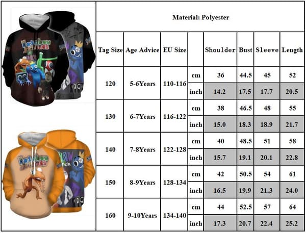 Barn Roblox Rainbow Friends Hettegensere Jumper Topper Kappe Vintergave D D 120cm