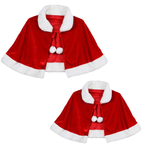 (Børnemodel + voksenmodel) Julemor Kostume Mini Rød Velv
