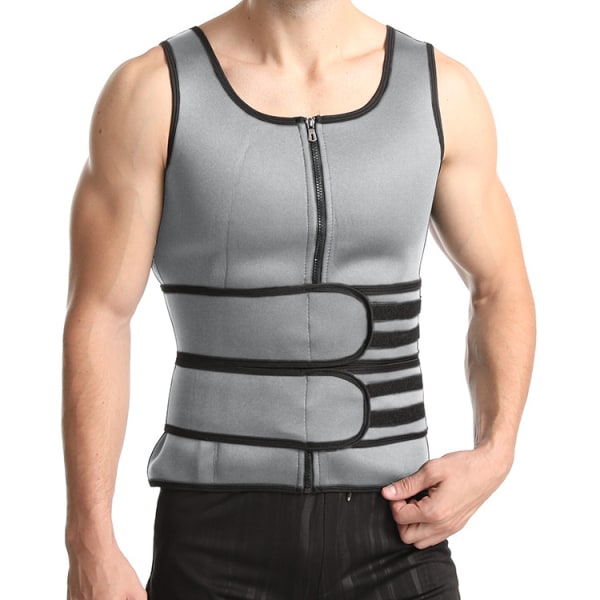 Men Shapewear Waist trainer Saunapuku Harjoitusliivi Black 3XL