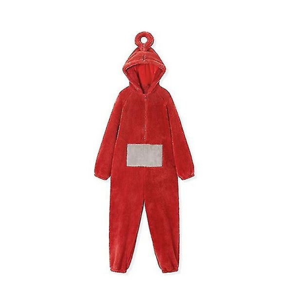 Teletubbies One Piece Pyjamas Adult Thickened Coral Fleece Rød Red M
