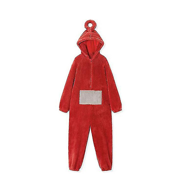 Teletubbies One Piece Pyjamas Adult Thickened Coral Fleece Rød Red M