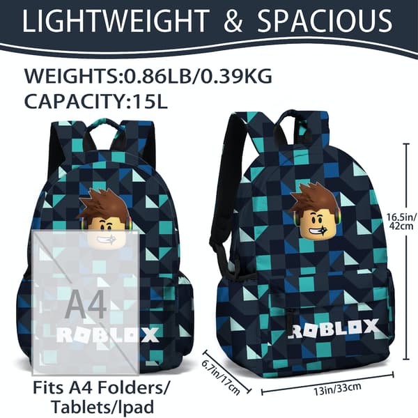 Roblox Ryggsäck Skolväskor Reseryggsäckar 2set - Julklappa Barn - Present - Multi-A lila purple