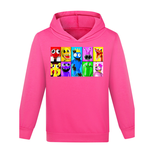 Barn ROBLOX Rainbow friends Casual Hoodie Pullover Sweatshirt Rose red 150cm