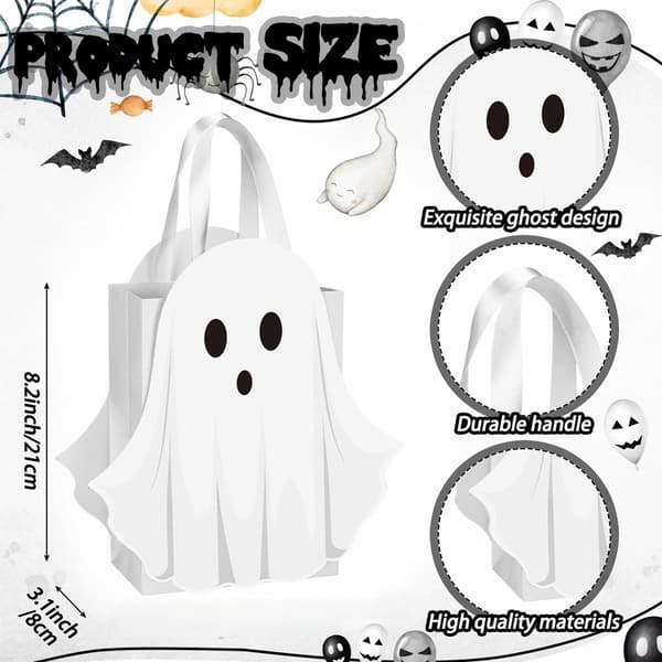 Halloween Godispåse, Liten Spöke Tygväska, Överraskningspresentpåse/Presentlåda (5- eller 10-pack) Pink 10 pieces