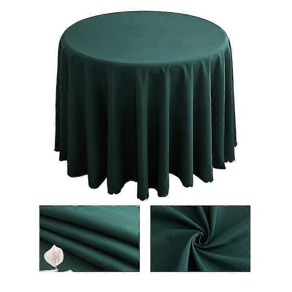 Mörkgrön duk bordsduk bröllopsfest födelsedagsöverdrag tvättbart överdrag polyester 200 cm i diameter