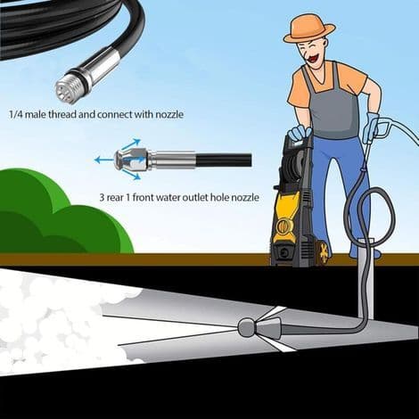 10m Avloppsrensare Kompatibel med Karcher/Lavor/Bosch Högtryckstvätt Avloppsrensare K2 K3 K4 K5 K7