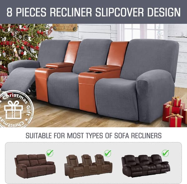 Tresitsig allomfattande elastisk fåtölj sofföverdrag enfärgad polarfleece soffkuddeöverdrag för alla årstider Three-seater