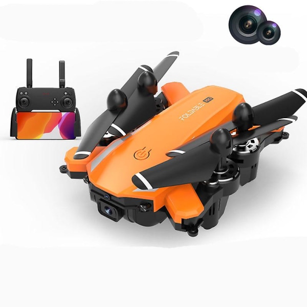 Drone Clearance Vikbar drone med kamera Hd 1080p Dual Camera Fpv- drone för nybörjare Gestkontroll orange  3 batte 
