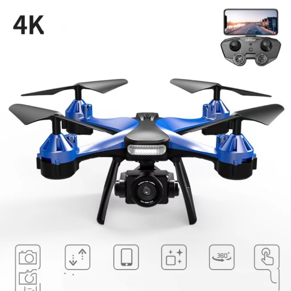 2023 mini drone 4K professionell högupplöst dubbelkamera fjärrkontroll drone -rotor fjärrkontroll helikopter leksak pojkar 360 drone blå 4 battery