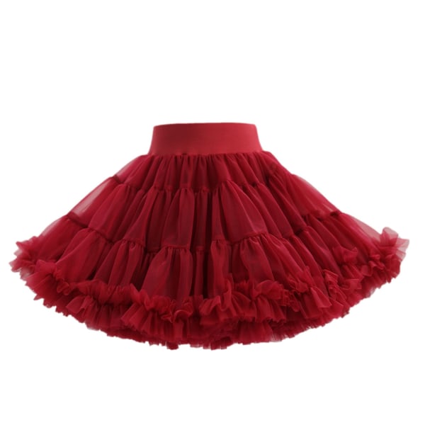 Tutu-kjol Flickor Baby Princess Halvkjol Moderiktig fluffig barnkjol red 90