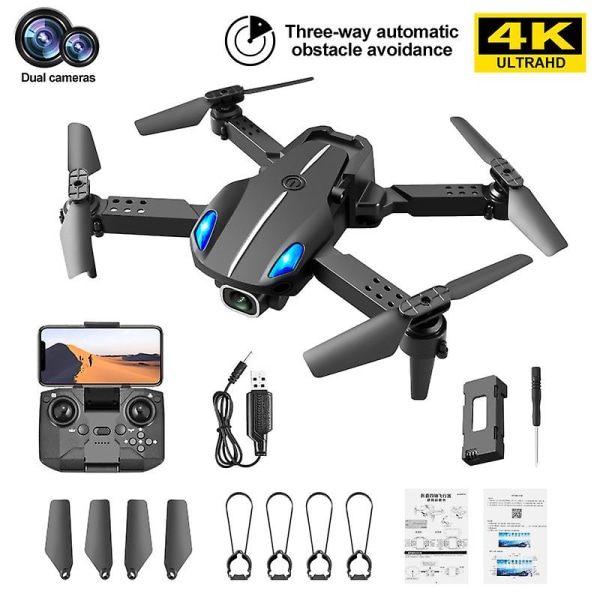 Ky907 Pro Mini Drone 4k Kamera Hd Professionell Kamera Rc Quadcopter Wifi Fpv Foldbar Helikopter Plane Leksaker svart 1 batteries