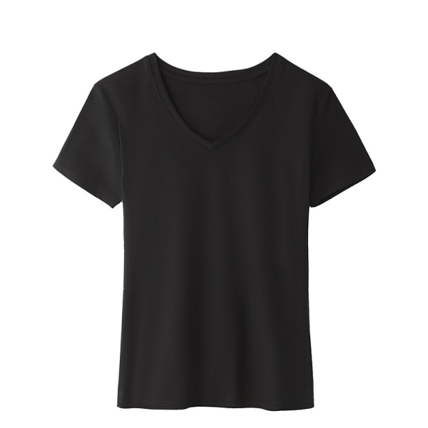 Ny V-ringad kortärmad T-shirt för dam T-shirts och damkläder gul S