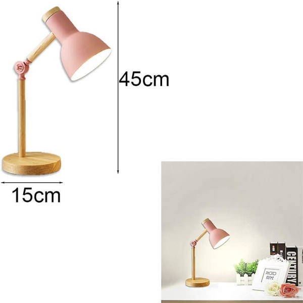Pxcl Led bordslampa, pinke27 bordslampa med justerbar arm, modern klassisk ögonskyddsläslampa för läsning, arbete pink 12w tri-color bulb