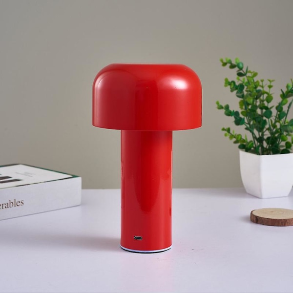 1800mah USB Charging Touch Trefärgad italiensk ledbar restaurang bordslampa Sänglampa Sovrumssvamplampa red