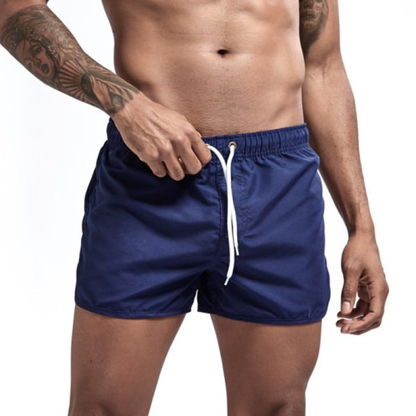 Strandshorts för män Stora sommarstrandsurfshorts navy blue XXL