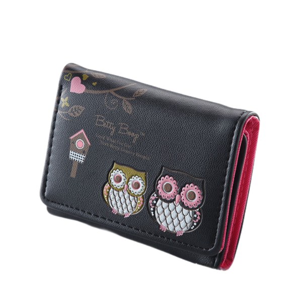 Kvinnor Plånböcker Kvinnliga Clutch Mini Plånbok Väska Kort Plånbok Tecknad Mynt Plånbok black