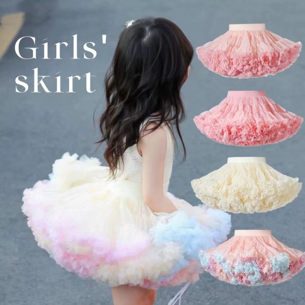 Tutu-kjol Flickor Baby Princess Halvkjol Moderiktig fluffig barnkjol lina pink 110