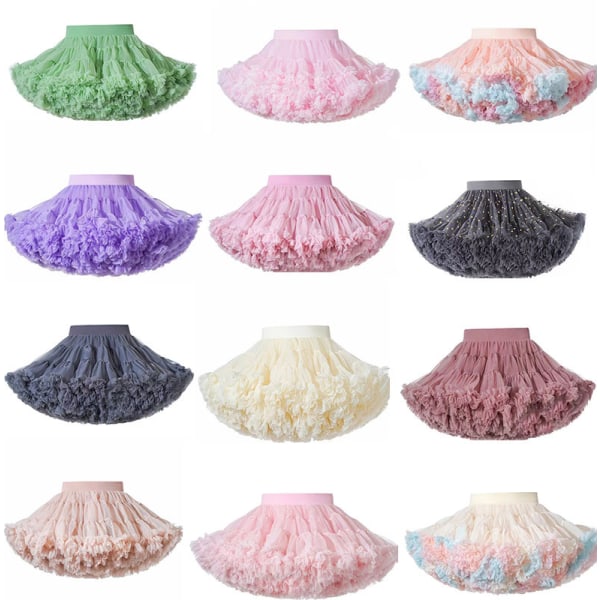 Tutu-kjol Flickor Baby Princess Halvkjol Moderiktig fluffig barnkjol dark green 130